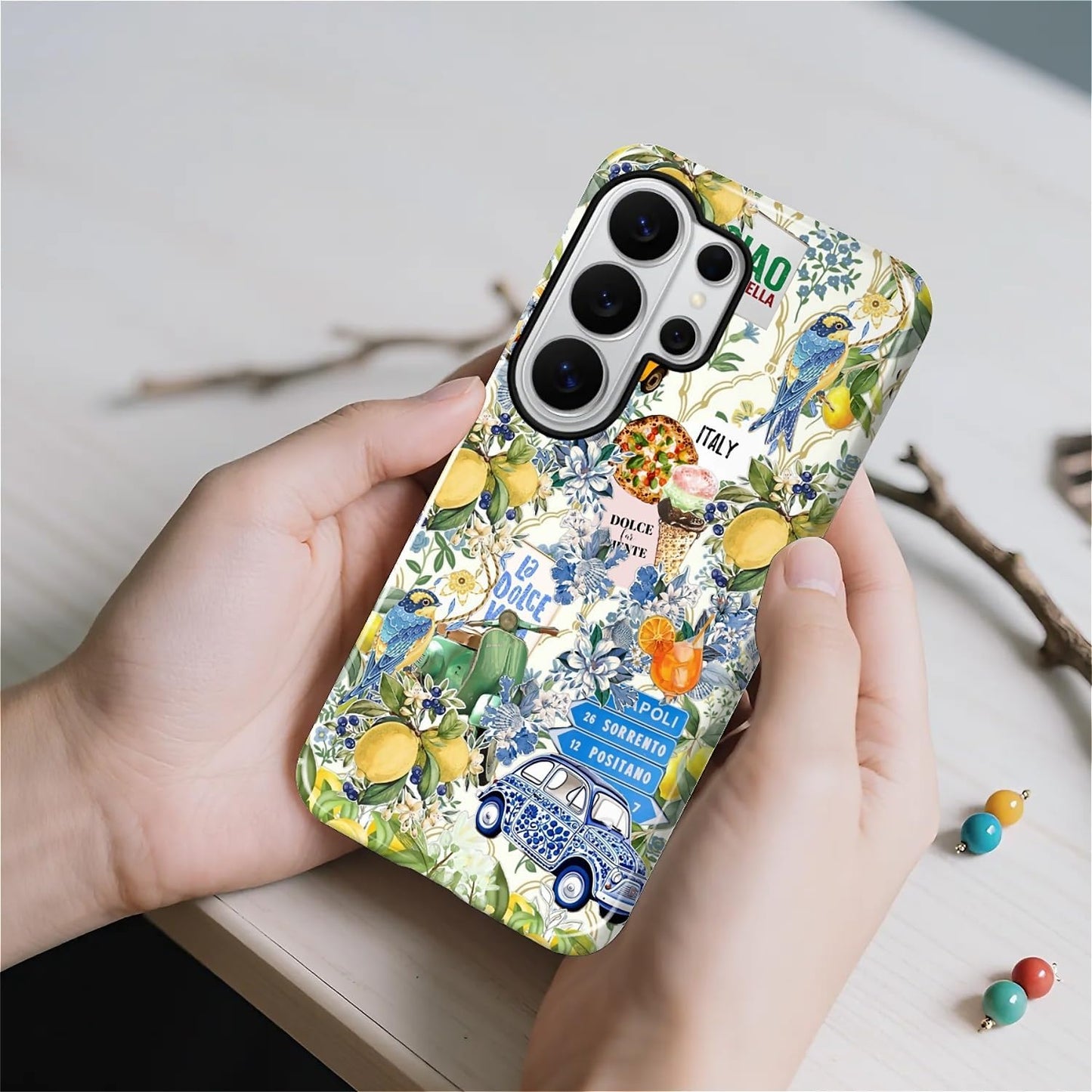 Case for Samsung Galaxy S26 Ultra,Lovely Phone Case for Girls Women,Scratch Resistant Shockproof Protective Cover-Italian Lemon Lavender Bird Collage