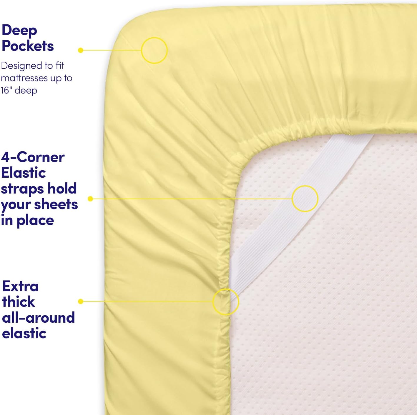 1500 Supreme Collection Queen Sheet Sets Pale Yellow - Luxury Hotel Bed Sheets and Pillowcase Set for Queen Mattress - Extra Soft, Elastic Corner Straps, Deep Pocket Sheets, Queen Pale Yellow
