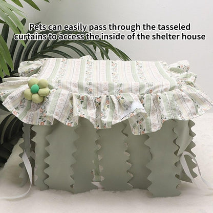 Guinea Pig Bed, Small Animal Bed Guinea Pig Hideout Sleeping Bed for Chinchilla Hamster Rat Guinea Pig Tent with Cushion for All Seasons (Yellow)
