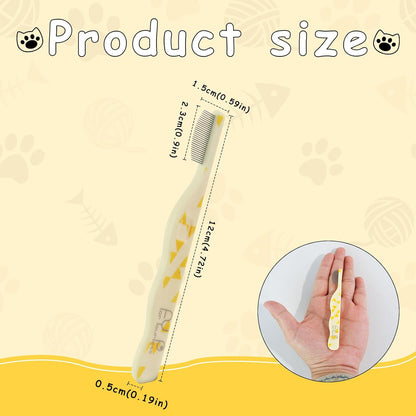 Andiker Small Dog Comb, Cat Comb with Curved Stainless Steel Rounded Tips Fine Tooth Ergonomic Handle Practical Pet Comb for Dogs Cats Grooming Removing Tear Stain (Yellow)