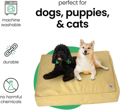 Elysium Dog Bed Duvet Cover, GOTS-Certified 100% Cotton Canvas Cover for Dog, Puppy, or Cat Bed, Durable, Washable, and Free of Harmful Chemicals, Medium/Large, 27"x36"x5", Yellow