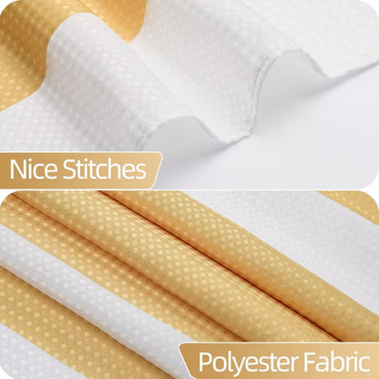 White Yellow Shower Curtain for Bathroom 36x72inches Boho Yellow and White Striped Stall RV Waffle Shower Curtain Set with Hooks Bohemia Geometric Decor Waterproof Fabric Shower Curtain