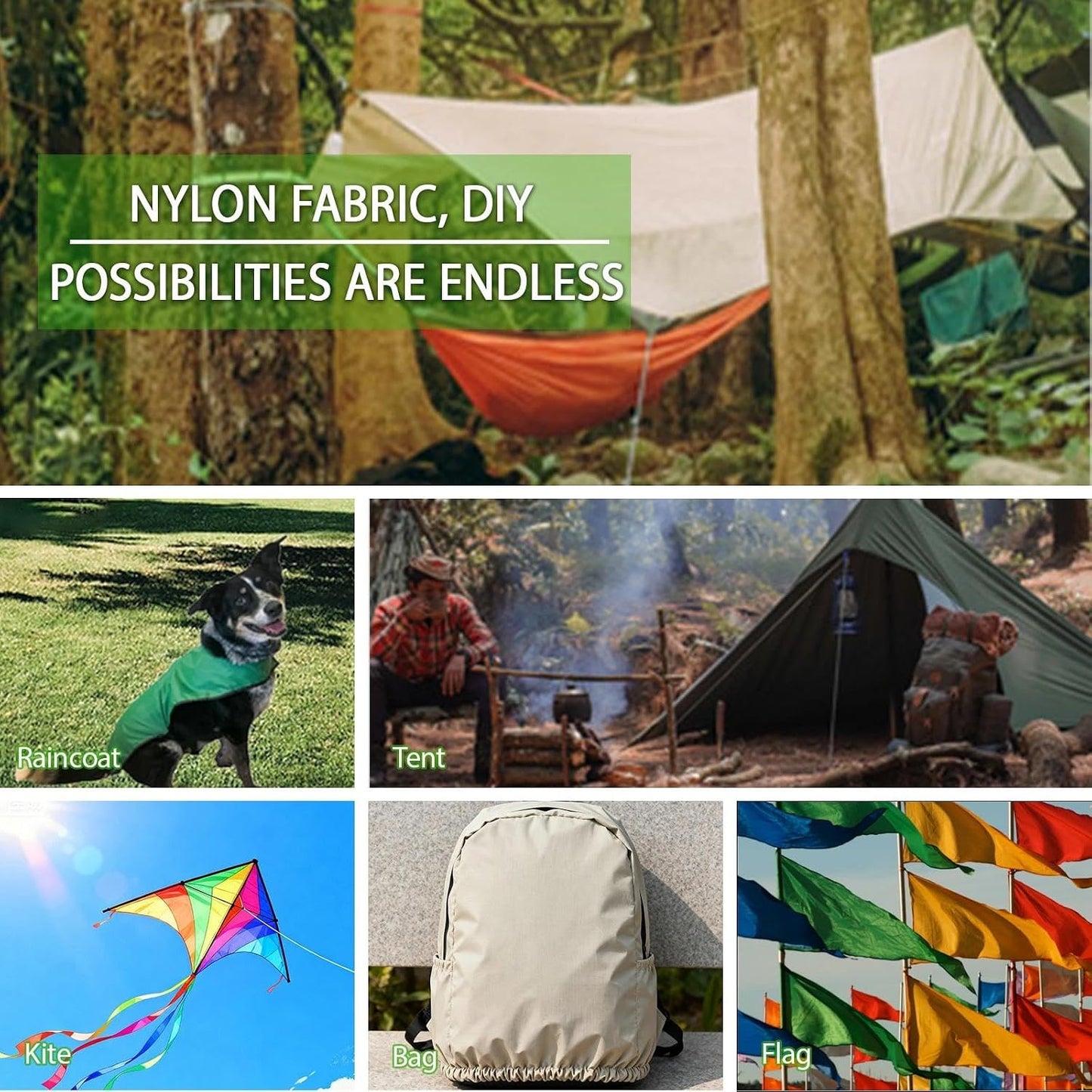 Fabric, Yellow Waterproof Ripstop Nylon Fabric 40D, 60x78 Inches, Lightweight, PU Coating, Airtight Fabric for Kite, Tent, Flag, Bag, Tarp Cover, DIY Project