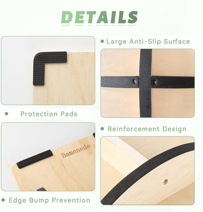 Professional Wooden Balance Board for Adults-Anti-Slip 350LBS Wobble Board for Physical Therapy Standing Desk Core Strength-Rocker Board Balancing Board(360 Degree Rotation)