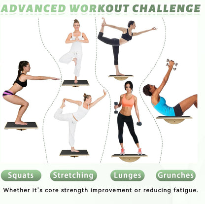 Professional Wooden Balance Board for Adults-Anti-Slip 350LBS Wobble Board for Physical Therapy Standing Desk Core Strength-Rocker Board Balancing Board(360 Degree Rotation)