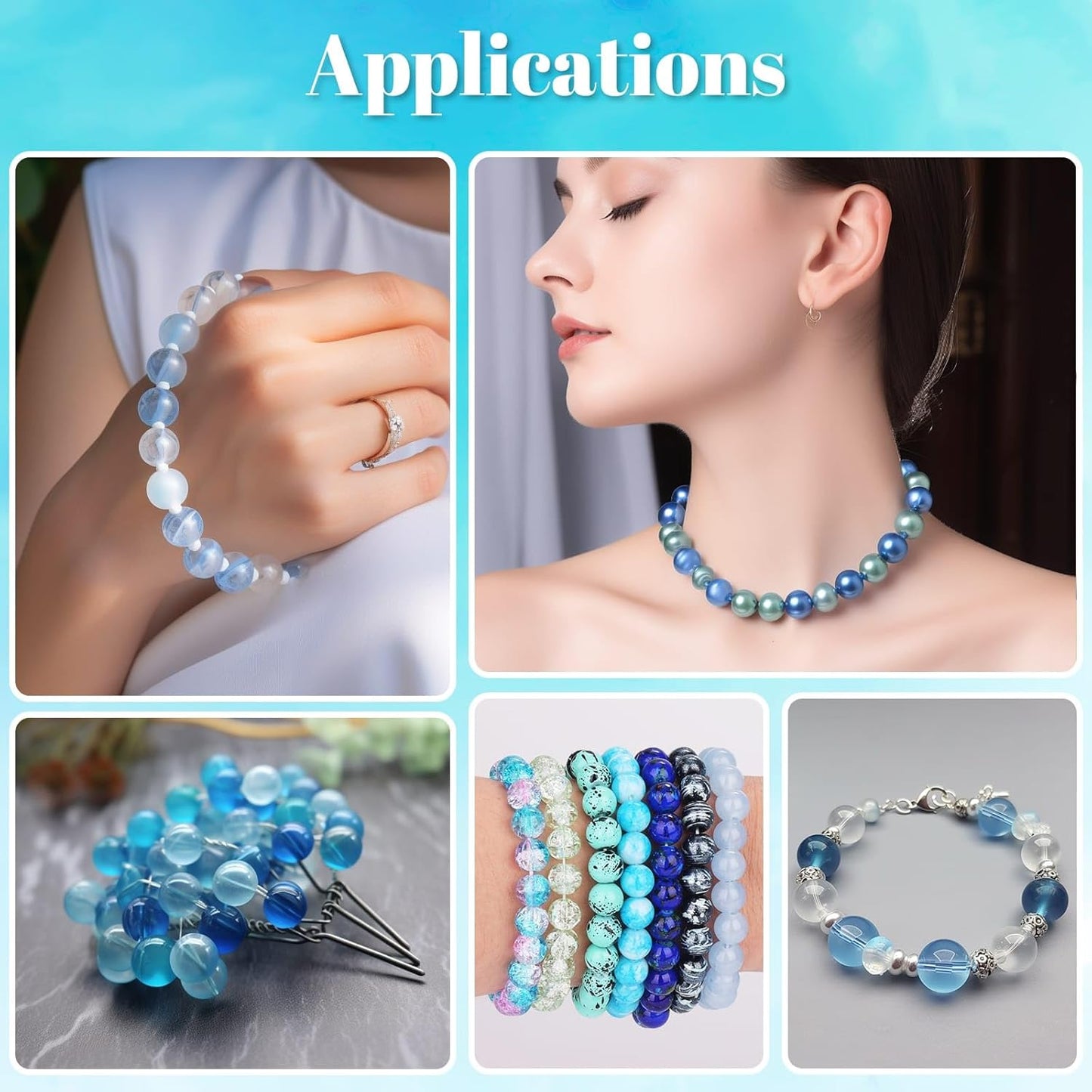 720pcs 8mm Glass Beads for Jewelry - 24 Color Loose Beads for Bracelets, Earrings, Necklaces - Jewelry Making Supplies, Orange and Yellow