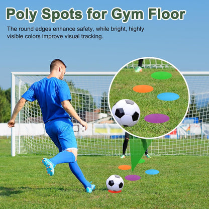 Spot Markers for Agility Dot, Non-Slip Poly Spots Floor Dots Flat Field Soccer Training Equipment for Gym