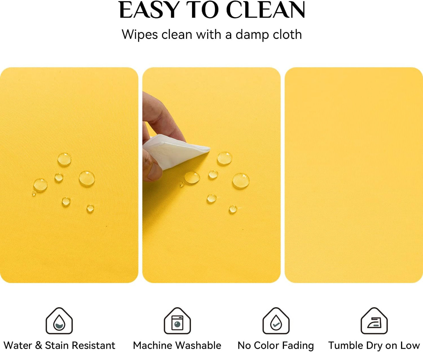 Rectangle Tablecloth, Waterproof Table Cloths Wrinkle Free Fabric Washable Polyester Table Cover for Dining Tables Party Outdoor Camping Parties Buffet - 60 x 84 inch, Yellow