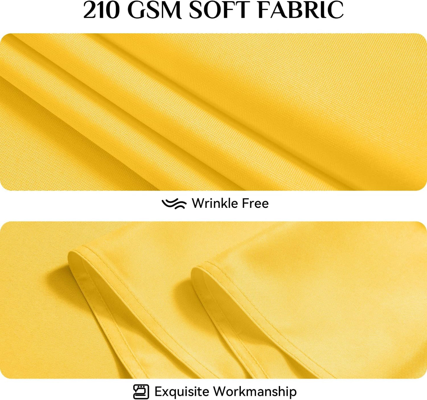 Rectangle Tablecloth, Waterproof Table Cloths Wrinkle Free Fabric Washable Polyester Table Cover for Dining Tables Party Outdoor Camping Parties Buffet - 60 x 84 inch, Yellow