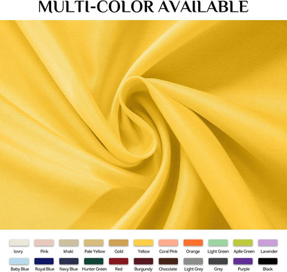 Rectangle Tablecloth, Waterproof Table Cloths Wrinkle Free Fabric Washable Polyester Table Cover for Dining Tables Party Outdoor Camping Parties Buffet - 60 x 84 inch, Yellow