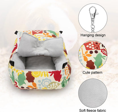 Guinea Pig Bed Warm Hammock Snuggle Bed for Young Guinea Pig Small Ferret Rat Sugar Glider Squirrel (Yellow)