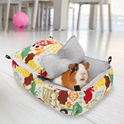 Guinea Pig Bed Warm Hammock Snuggle Bed for Young Guinea Pig Small Ferret Rat Sugar Glider Squirrel (Yellow)