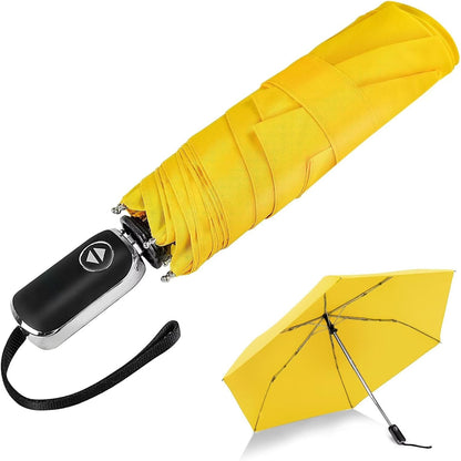 Automatic Lightweight Travel Flat Umbrella Compact Folding for Pocket | 42 inch arc automatic open close compact pocket size lightweight carry for backpack，travel/commute and light rain