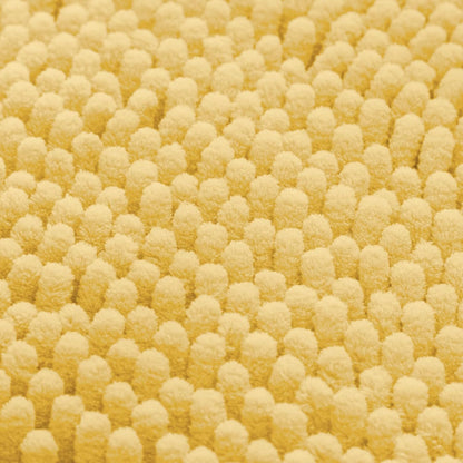 3 Pieces Bathroom Rugs, Ultra Soft Non Slip Absorbent Chenille Toilet Bath Mat Set (Yellow)