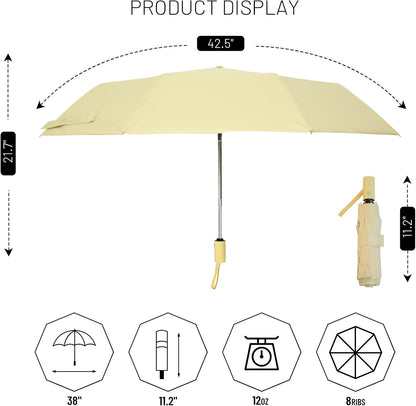 Umbrella Automatic Travel Waterproof Light Folding Umbrellas Easy Carry for Women and Men