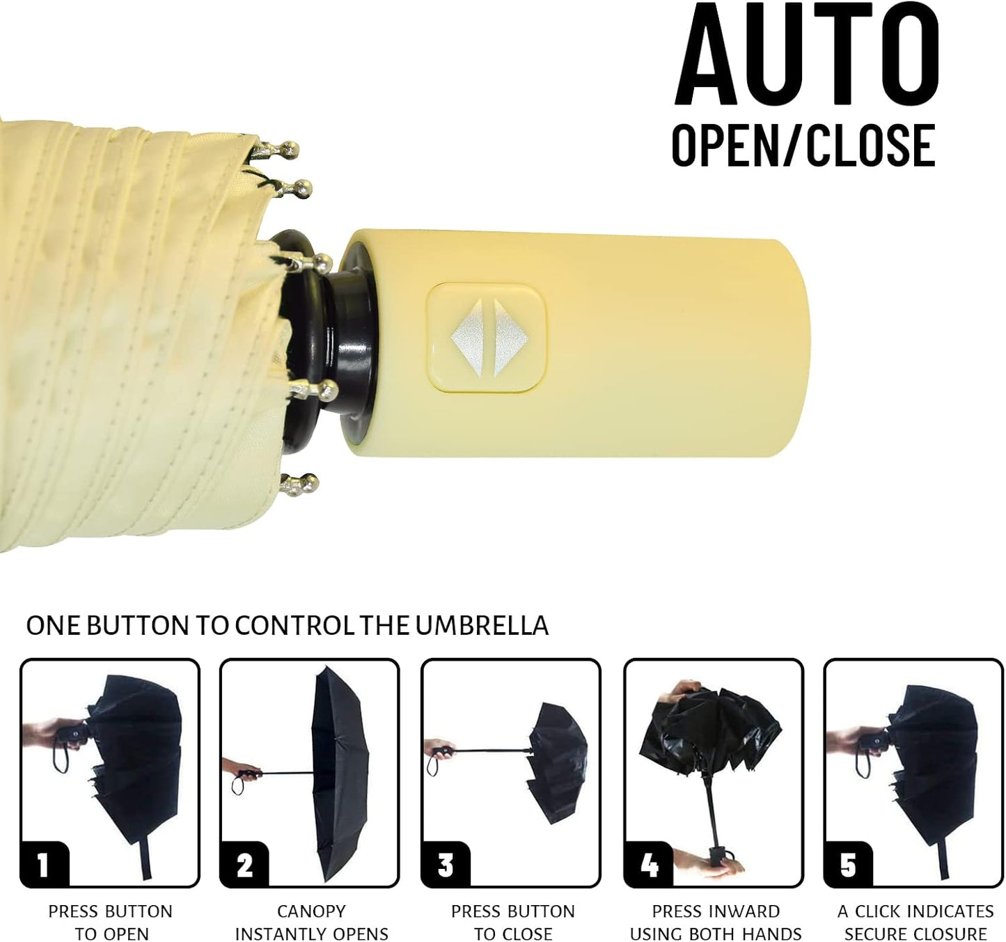 Umbrella Automatic Travel Waterproof Light Folding Umbrellas Easy Carry for Women and Men