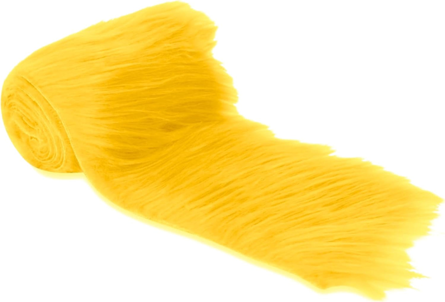 Golden Yellow Shaggy Plush Faux Fur Strips - Craft Fur for Gnomes, Cosplay, and DIY Projects | 6" X 60"