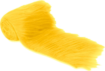 Golden Yellow Shaggy Plush Faux Fur Strips - Craft Fur for Gnomes, Cosplay, and DIY Projects | 6" X 60"