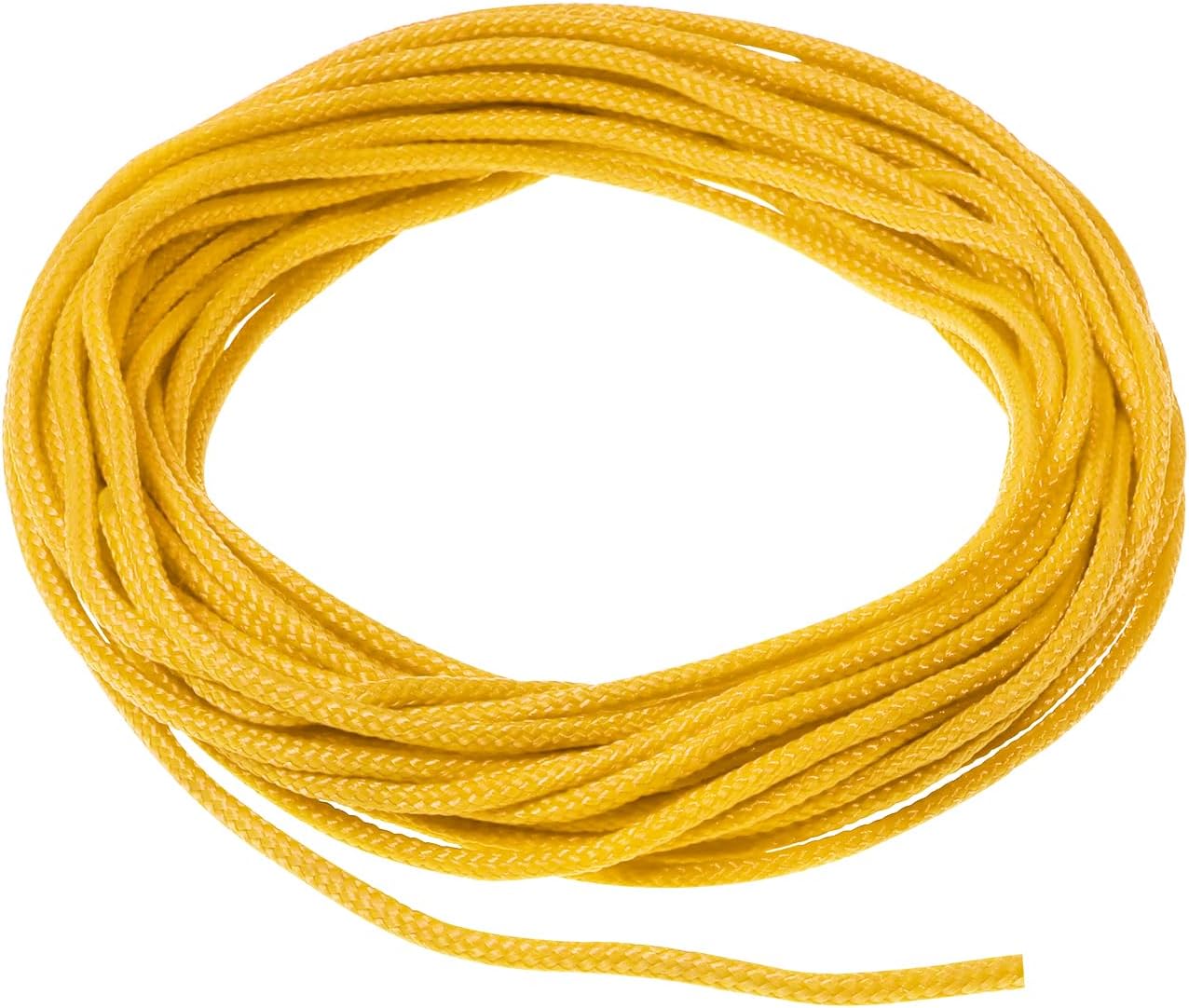 11yard Nylon Twisted Satin Cord Trim Craft Rope for Making,3mm Thread Bag String Solid Window Ties Bow for Sewing DIY,Clothing,Knotting,Jewelry,Bracelets, Beading, Necklaces, Braiding (Yellow)