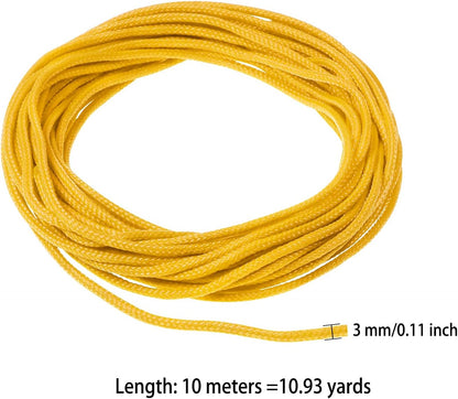11yard Nylon Twisted Satin Cord Trim Craft Rope for Making,3mm Thread Bag String Solid Window Ties Bow for Sewing DIY,Clothing,Knotting,Jewelry,Bracelets, Beading, Necklaces, Braiding (Yellow)