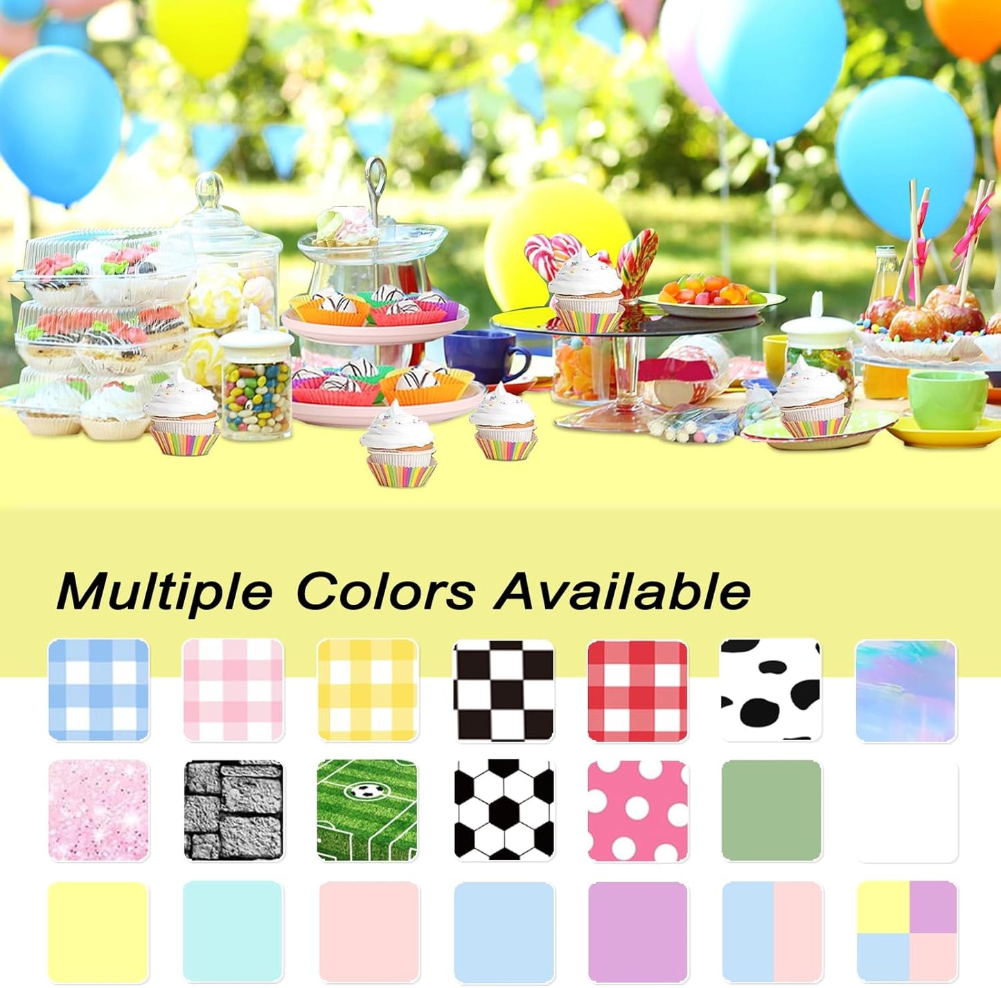 2 Pack Light Yellow Rectangular Plastic Tablecloths, Yellow Disposable Table Covers 54" x 108" for Birthday, Bridal Shower, Engagement Wedding, Picnic Parties and 8 ft Table Use