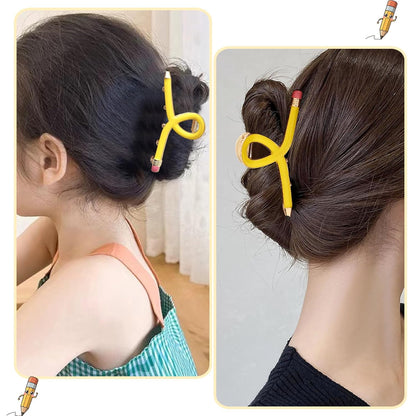 Pencil Hair Clips for Women Back to School Yellow Pencil Hair Claw Clips Spring Teacher Barrettes Accessories for Styling