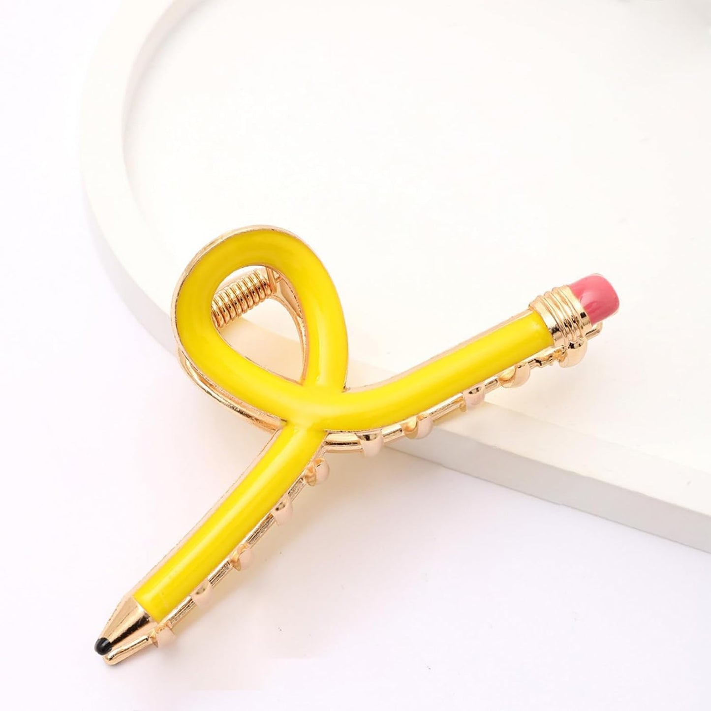 Pencil Hair Clips for Women Back to School Yellow Pencil Hair Claw Clips Spring Teacher Barrettes Accessories for Styling