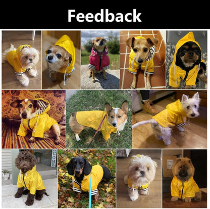 Dog Raincoat rain Jacket Raincoat Dogs Waterproof Small Medium Breeds Zip Closure Storage Pocket Harness Hole Yellow L