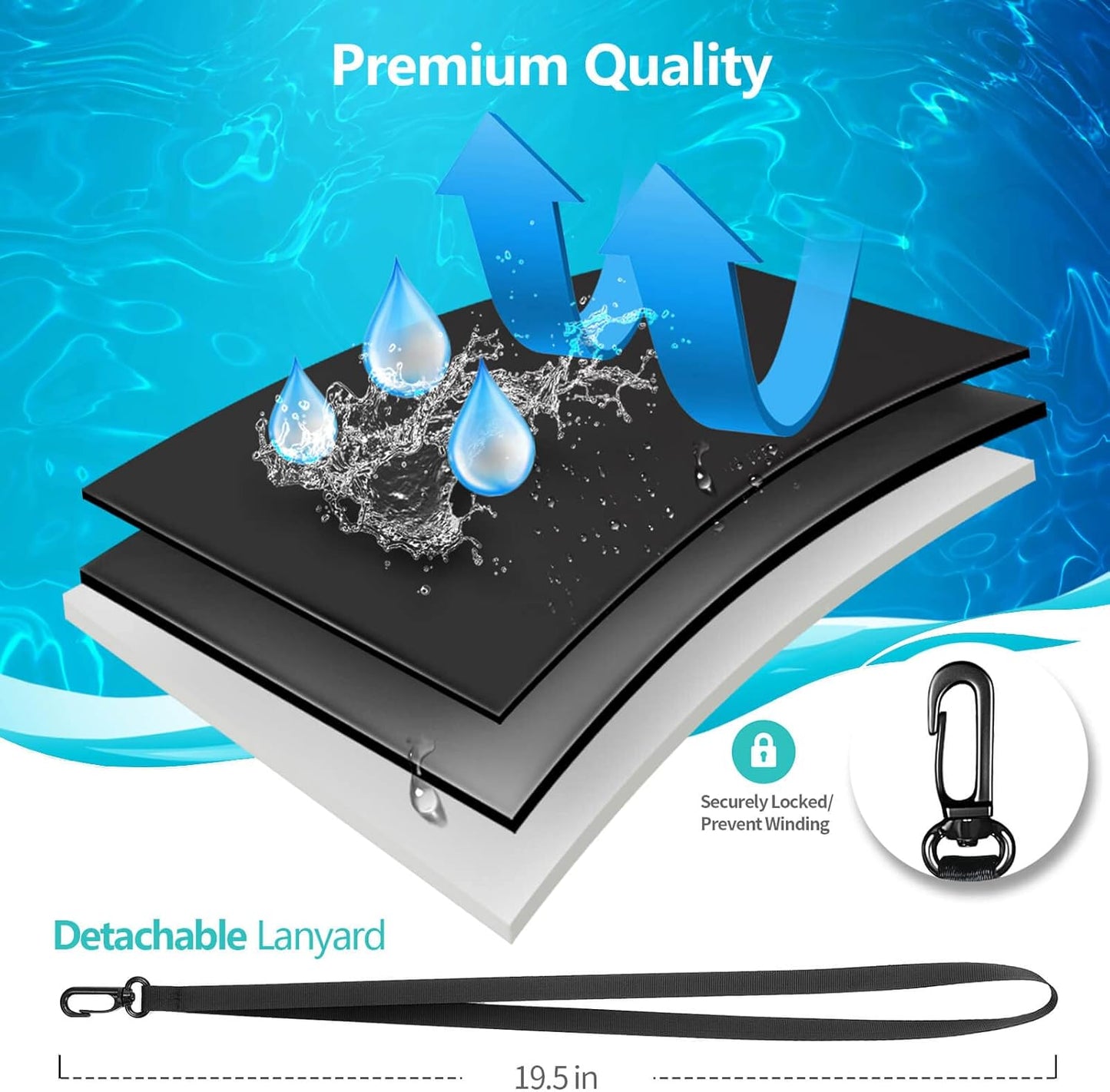 6 Pack 8.5" Waterproof Cell Phone Pouch - Underwater Dry Bag Case Lanyard - Water Proof Clear Holder Protector for iPhone 17 16 15 Pro Max Plus Samsung Galaxy S25 S24 Ultra Note for Beach Swimming