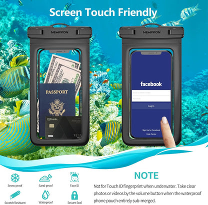 6 Pack 8.5" Waterproof Cell Phone Pouch - Underwater Dry Bag Case Lanyard - Water Proof Clear Holder Protector for iPhone 17 16 15 Pro Max Plus Samsung Galaxy S25 S24 Ultra Note for Beach Swimming