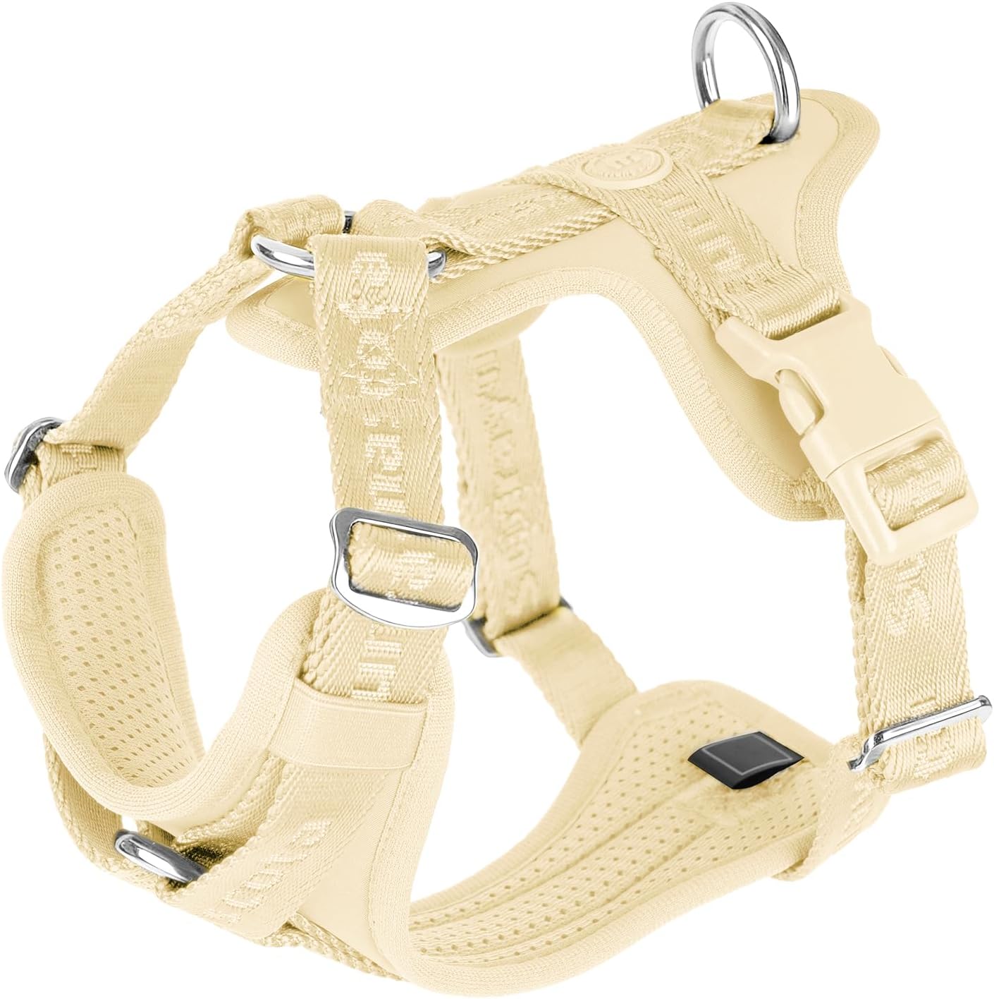 Dog Harness, Soft Lycra Puppy Vest for Small Sized Dogs | Light Yellow S, Breathable Flexible Padded Pet Harness, Back D-ring, Quick-release Buckles,No Choke Adjustable Easy Control