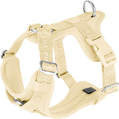 Dog Harness, Soft Lycra Puppy Vest for Small Sized Dogs | Light Yellow S, Breathable Flexible Padded Pet Harness, Back D-ring, Quick-release Buckles,No Choke Adjustable Easy Control