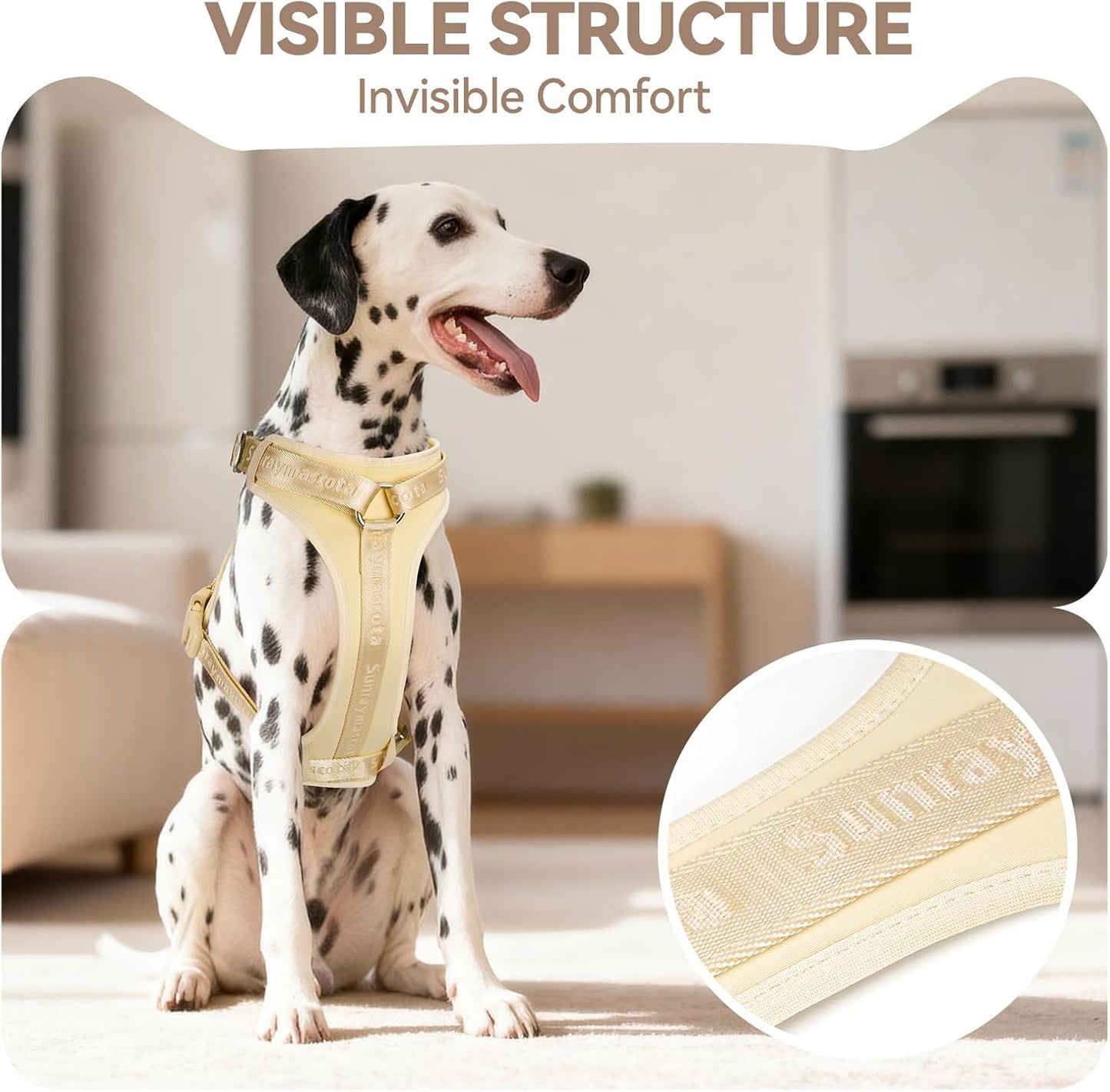Dog Harness, Soft Lycra Puppy Vest for Small Sized Dogs | Light Yellow S, Breathable Flexible Padded Pet Harness, Back D-ring, Quick-release Buckles,No Choke Adjustable Easy Control