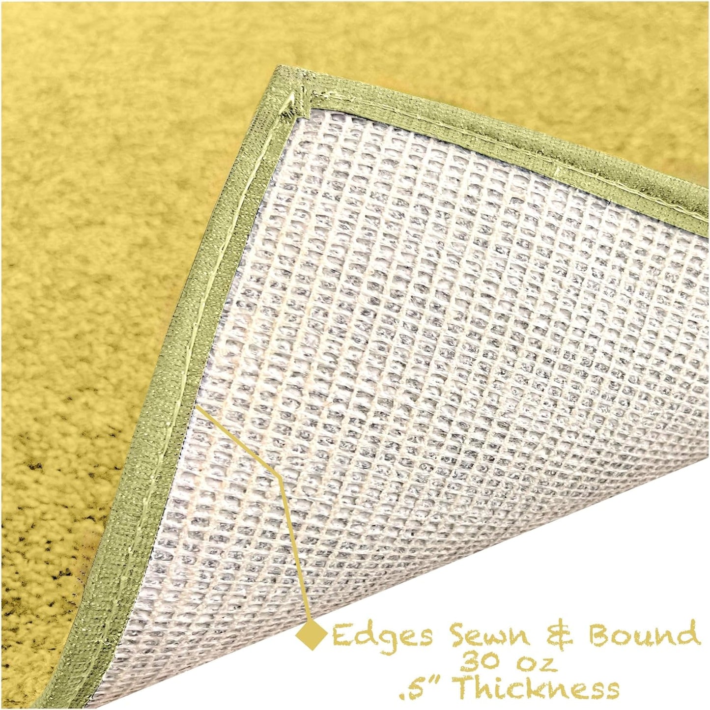 KOECKRITZ Soft & Colorful 8' x 10' Kids Classroom Area Rug – Cozy Playroom Carpet for Nursery, Daycare & Preschool, Flammability Pill Test Passed (Lemon)