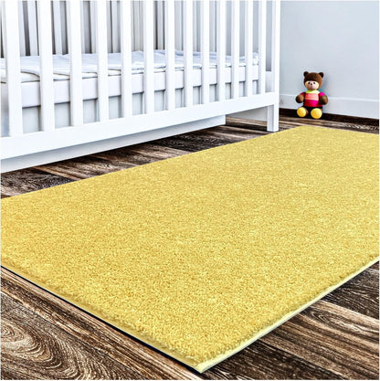 KOECKRITZ Soft & Colorful 8' x 10' Kids Classroom Area Rug – Cozy Playroom Carpet for Nursery, Daycare & Preschool, Flammability Pill Test Passed (Lemon)