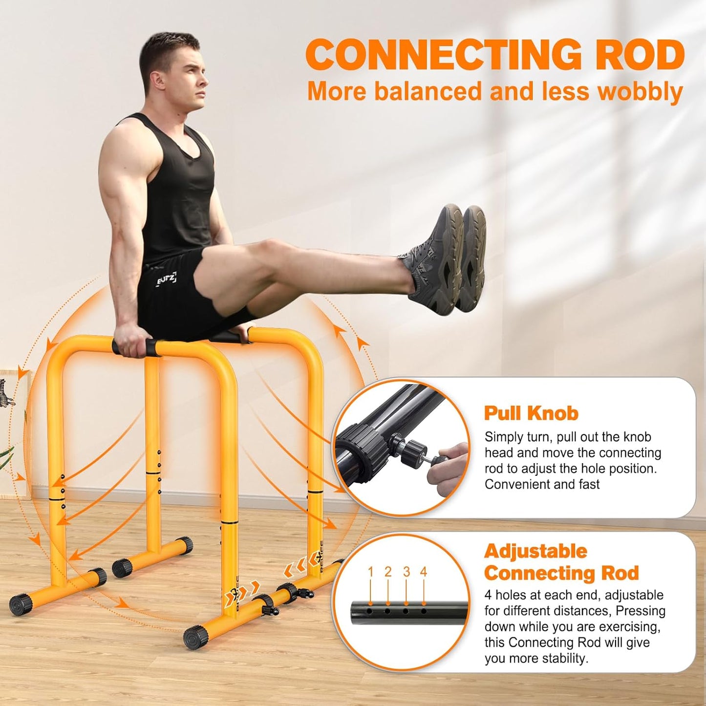 Dip Station Functional Heavy Duty Dip Stands Fitness Workout Dip bar Station Stabilizer Parallette Push Up Stand