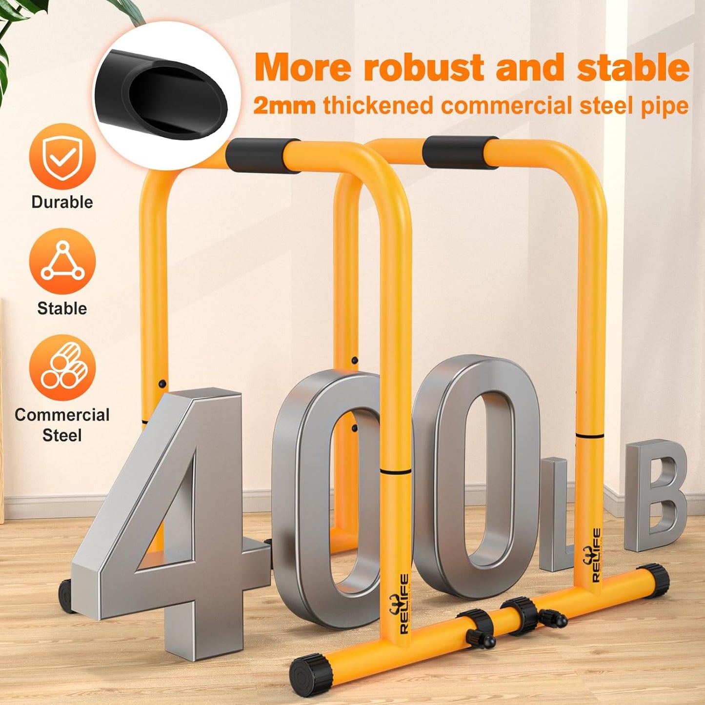 Dip Station Functional Heavy Duty Dip Stands Fitness Workout Dip bar Station Stabilizer Parallette Push Up Stand