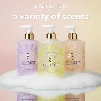 Liquid Hand Soap, Skin Zen, Washes Away 99% Bacteria, Made with Natural Moisturizers & 2X Skin Conditioners, Safeguarding Families, PH Balanced Formula, Lemon & Yuzu Scent, 16 oz