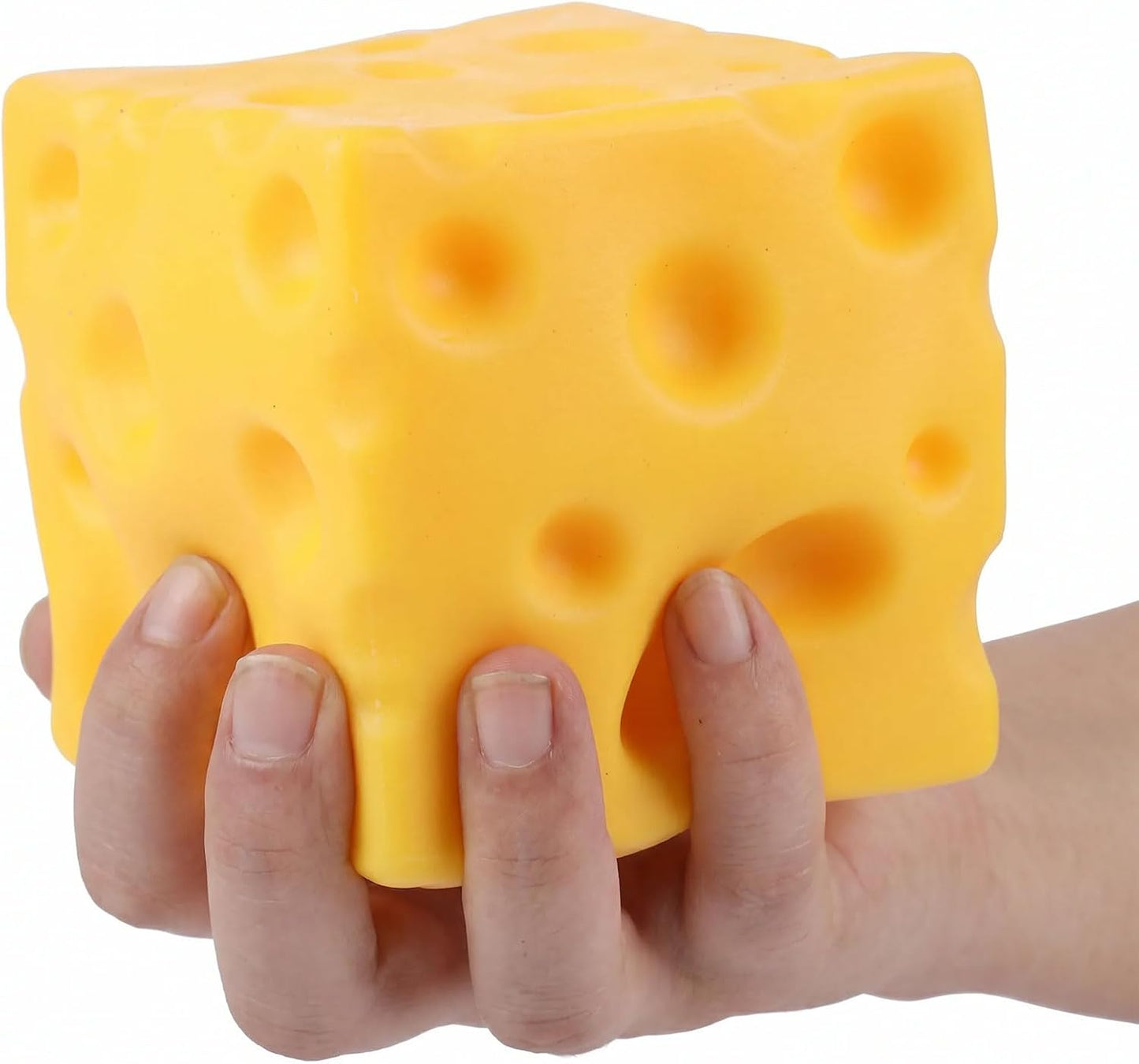 Cheese Squishy Toys, Slow Rising Stress Relief Gifts for Adults, 2.36Inch | Soft Mini Cheese Squishy Help Calm Anxiety. Easy to Clean, Portable, Safe TPR Material. Ideal for Office Home Travel, Yellow