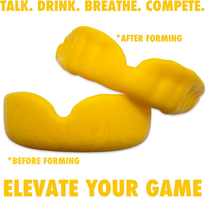 Adult Mouthguard Yellow 1-Pack, Boil & Bite for Contact Sports