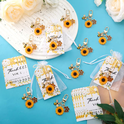 37 PCS She Found Her Honey Bridal Shower Party Favors - She Found Her Honey Bridal Shower Decor Keychain, Sunflower Bee Theme Keychain Favors for Wedding Engagement Bachelorette Party