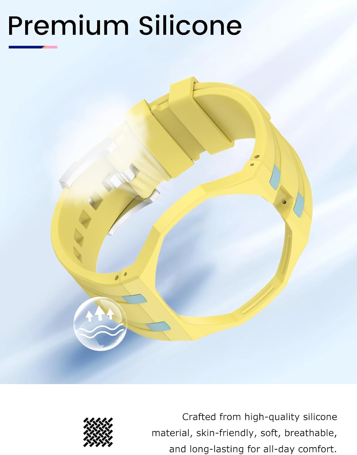 for Swatch Royal Pop Watch Silicone Sport Band,Durable Outdoor Strap,Soft Breathable Wristband Replacement for Fitness,Hiking,Running,Everyday Wear