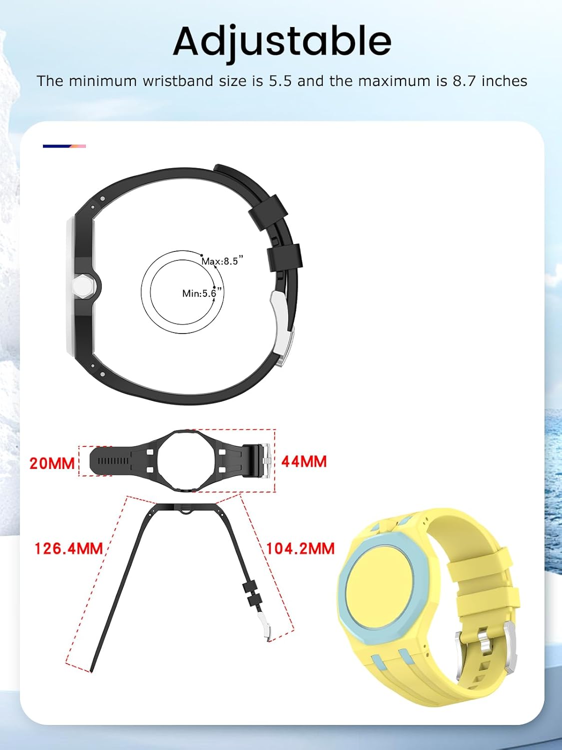 for Swatch Royal Pop Watch Silicone Sport Band,Durable Outdoor Strap,Soft Breathable Wristband Replacement for Fitness,Hiking,Running,Everyday Wear