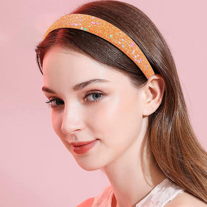 Glitter Headbands for Girls 4Pcs Headband Sparkly Hair Accessories Blue Purple Yellow Orange Headband for girls 4-6, girl headbands 8-12 Bling Head Bands Girl Back to School
