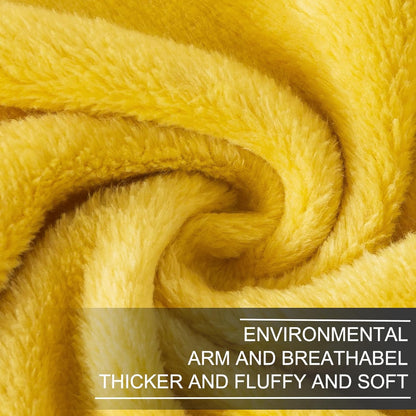 Fleece Blankets for All Season - Premium Lightweight Anti-Static Throw for Travel Size Bed Extra Soft Brush Fabric Warm Sofa Thermal Blanket 51" x 60"(Yellow)