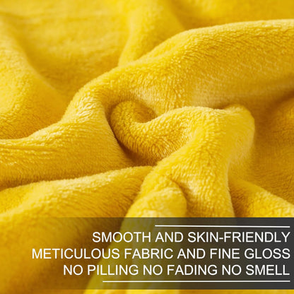 Fleece Blankets for All Season - Premium Lightweight Anti-Static Throw for Travel Size Bed Extra Soft Brush Fabric Warm Sofa Thermal Blanket 51" x 60"(Yellow)