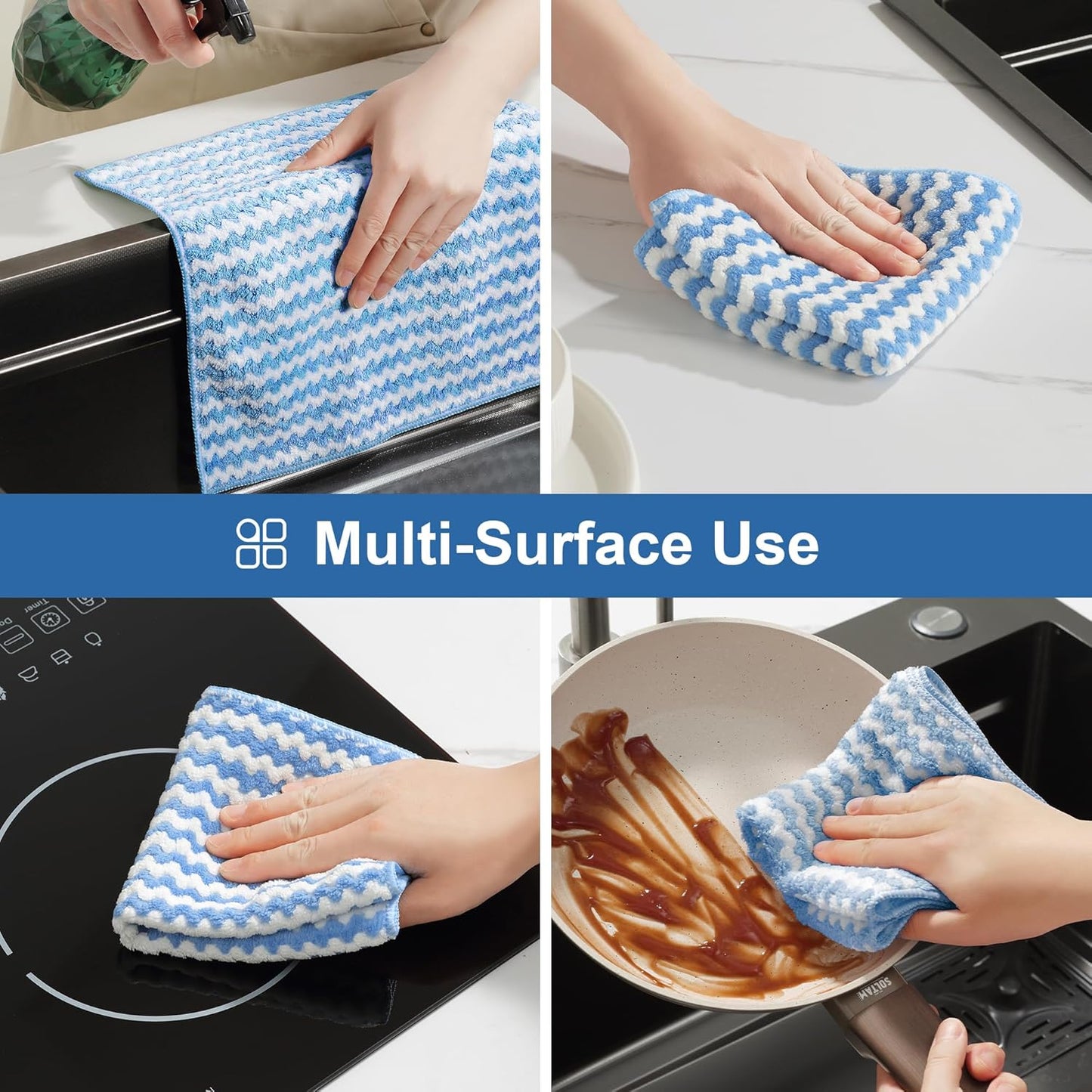 Bubble Mesh Microfiber Cleaning Cloth, Reusable Non-Scratch Cleaning Rags, Dual-Sided Dish Cloths, Multipurpose Dish Rags for Dishwashing, Kitchen, Stainless Steel-6 Packs, Yellow