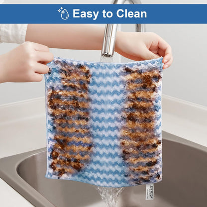 Bubble Mesh Microfiber Cleaning Cloth, Reusable Non-Scratch Cleaning Rags, Dual-Sided Dish Cloths, Multipurpose Dish Rags for Dishwashing, Kitchen, Stainless Steel-6 Packs, Yellow