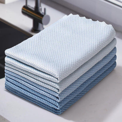 Bubble Mesh Microfiber Cleaning Cloth, Reusable Non-Scratch Cleaning Rags, Dual-Sided Dish Cloths, Multipurpose Dish Rags for Dishwashing, Kitchen, Stainless Steel-6 Packs, Yellow
