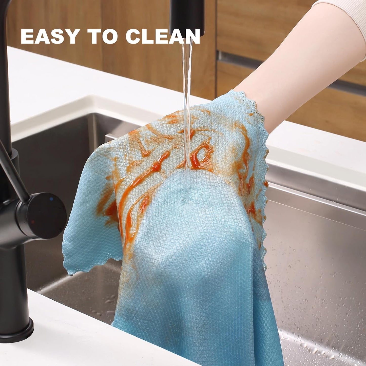 Bubble Mesh Microfiber Cleaning Cloth, Reusable Non-Scratch Cleaning Rags, Dual-Sided Dish Cloths, Multipurpose Dish Rags for Dishwashing, Kitchen, Stainless Steel-6 Packs, Yellow